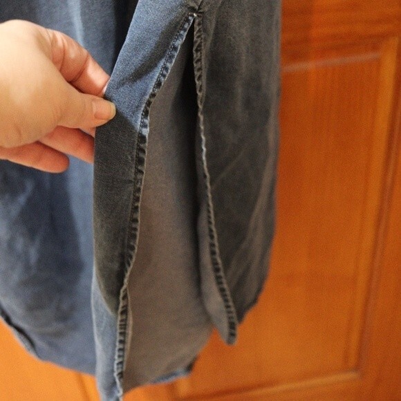 Soft Surroundings Denim Chambrey Jean Shirt Button Down Dress Tencel Small - Picture 13 of 16